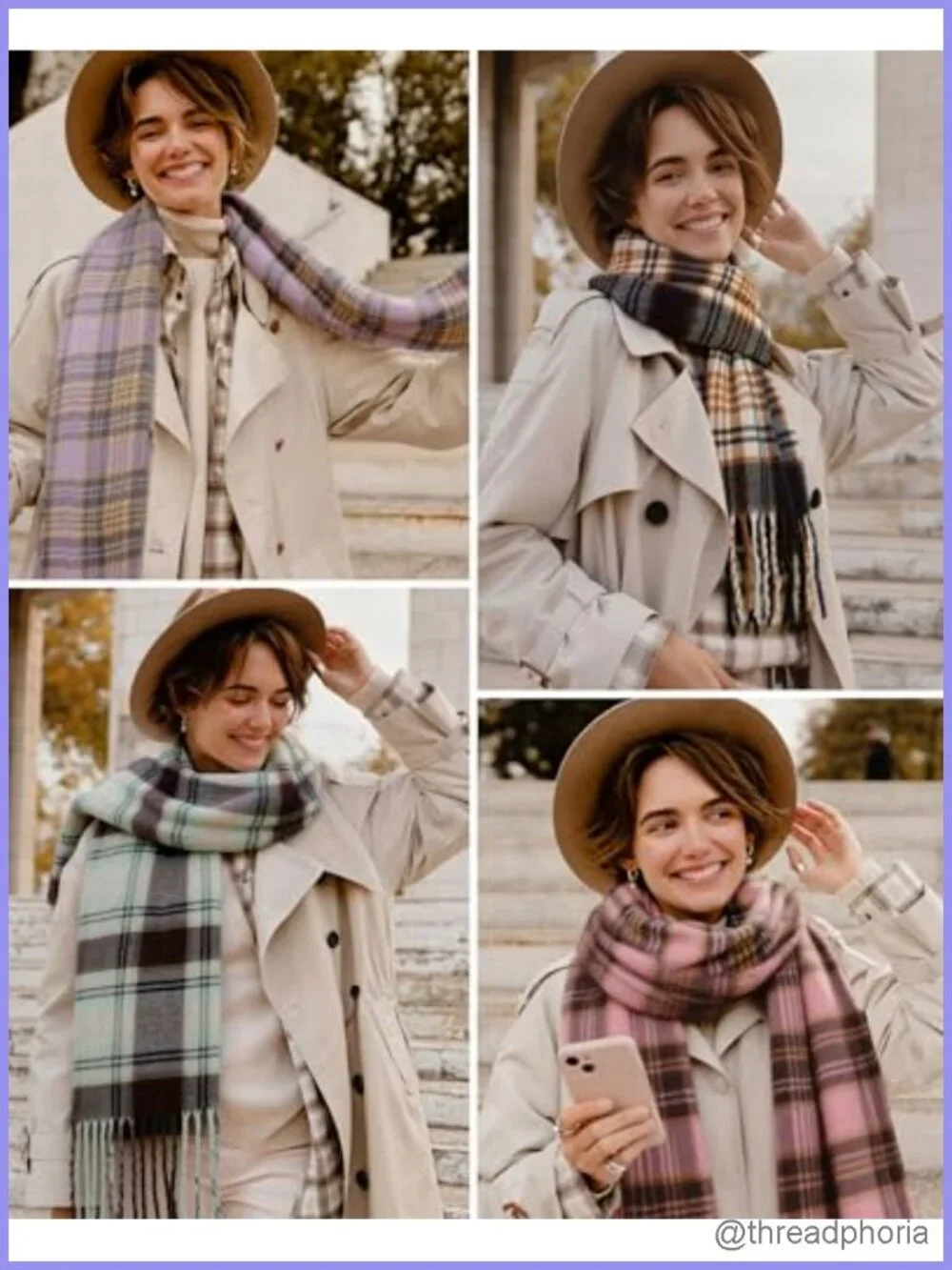 81 inch Tassel Blanket Scarf Women Plaid Wrap Lightweight